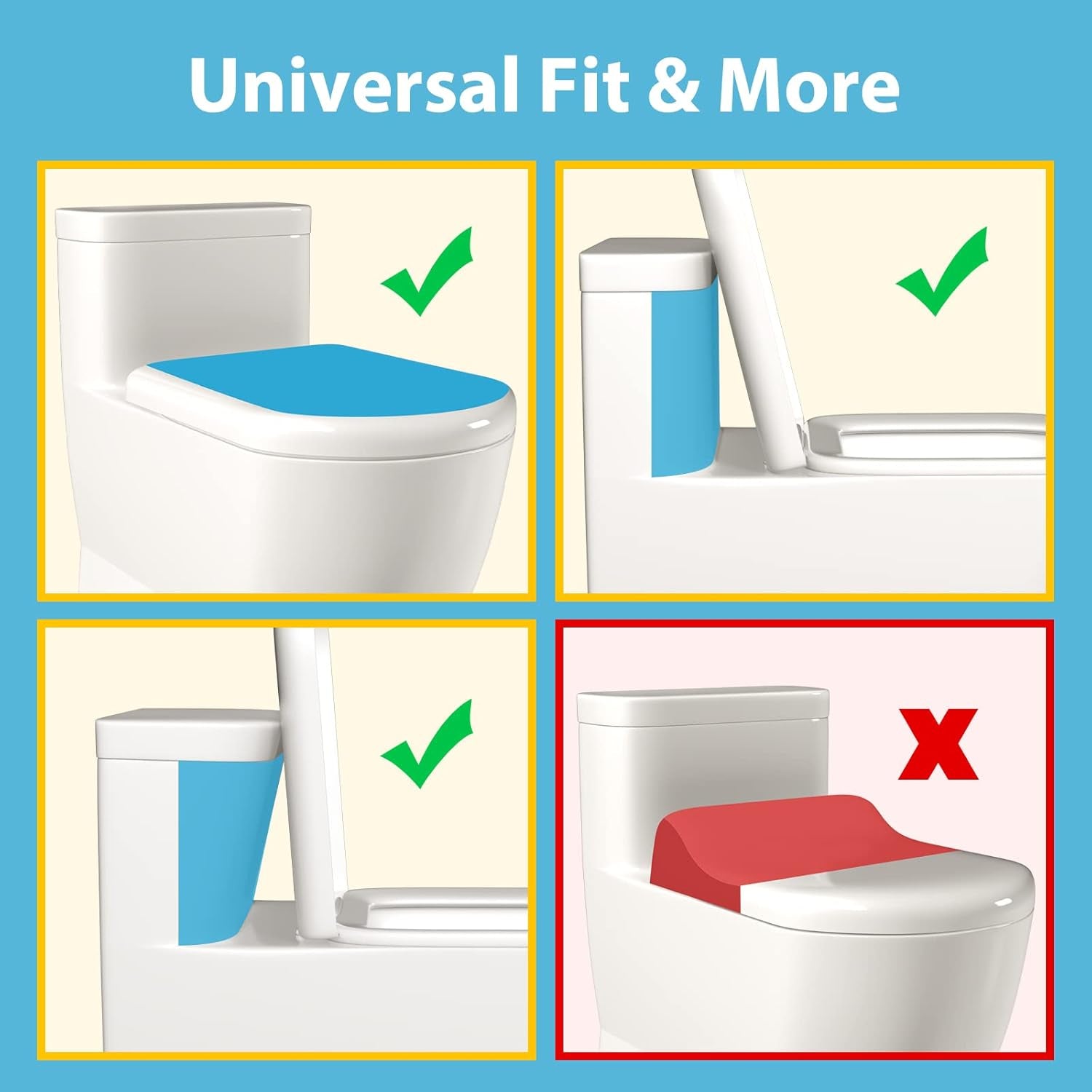 Toilet Locks Baby Proof, Baby Proofing Toilet Seat Lock with Extra Pallet Fit for Most Standard Toilet, Easy Intallation Toilet Lid Lock for Child Safety with 1 Extra 3M Adhesive((1 Pack)
