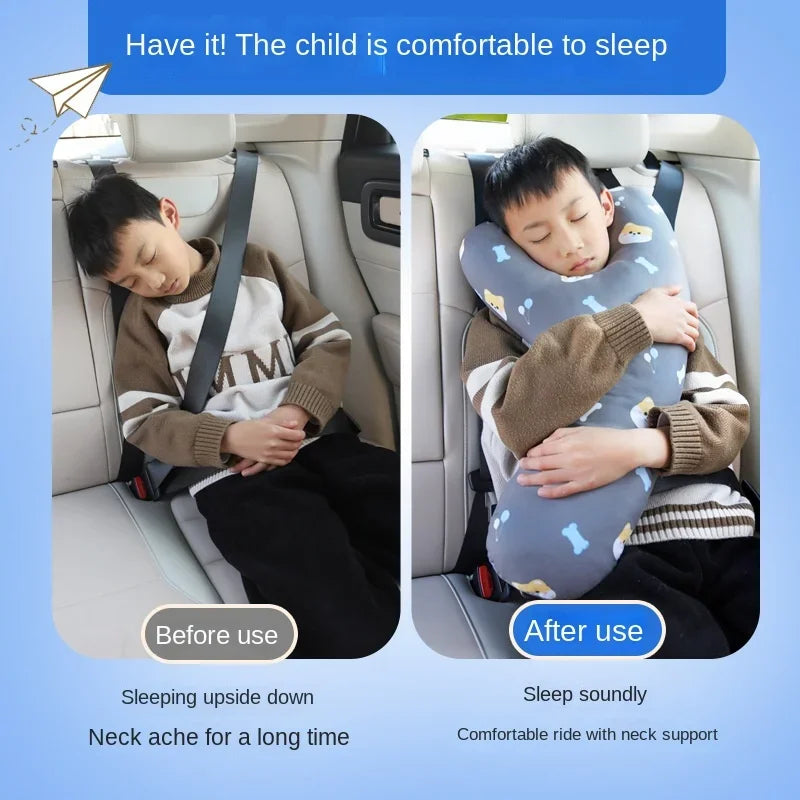 Children'S Car Sleep Headrest Cartoon Car Rear Seat Protection Headrest Adult Car Seat Belt Y-Shaped Pillow Car Seat Pillow