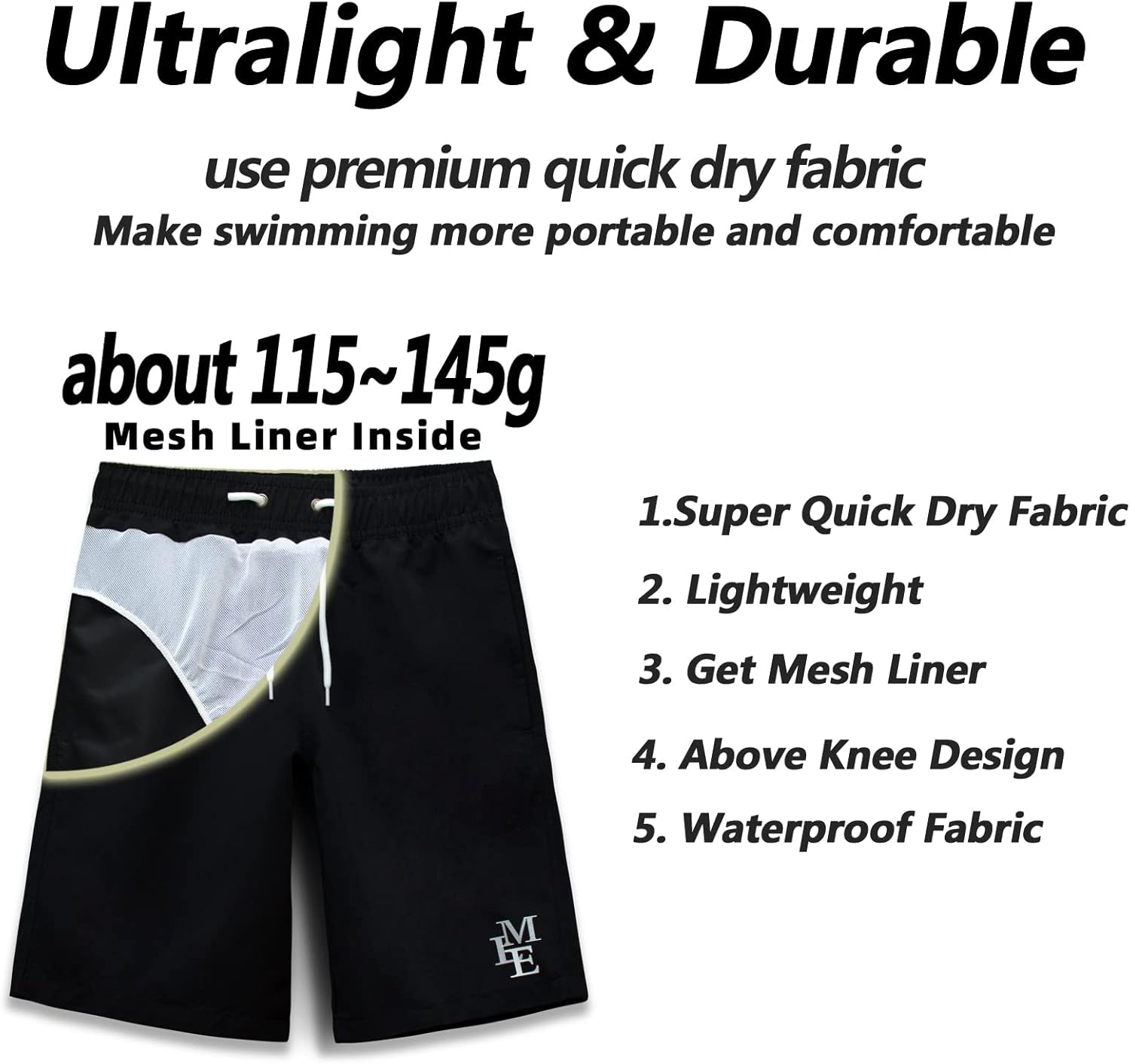 Boys Swim Trunks Quick Dry Beach Board Shorts Swimwear Bathing Suits Size 8,10-12,14-16,18-20