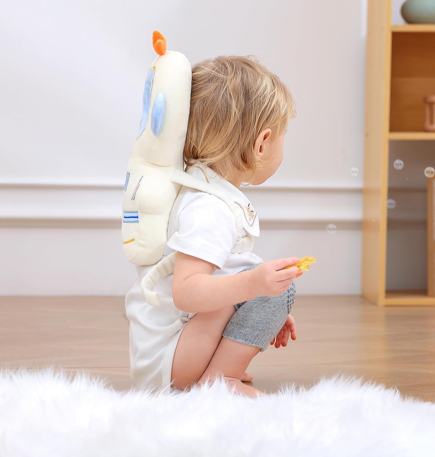 Baby Head Protector Cushion Backpack with 3 Knee Pads for Walking & Crawling,Astronauts