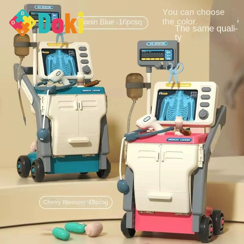 Doki Toy Children'S Medical Handcart Set Family Toy Doctor'S Workbench Children'S Simulation Medical Tool Hot 2024 Dropshipping