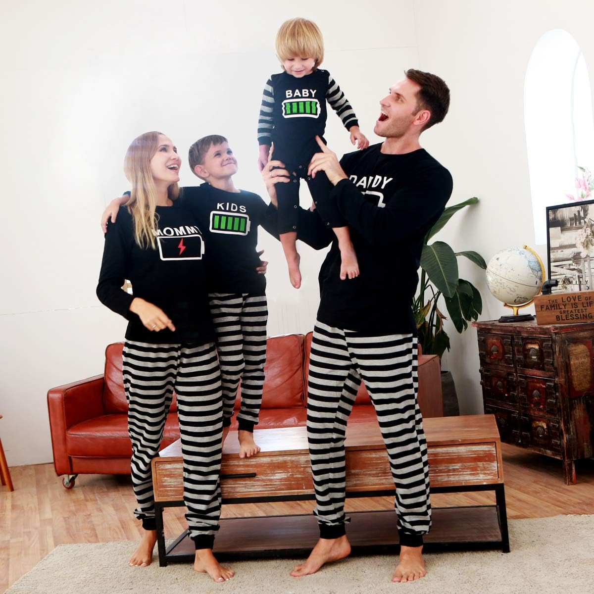 Holiday Family Matching Pajamas Christmas Pjs Set Long Sleeve Tops Xmas Pajamas Pant Cute Family Jammies