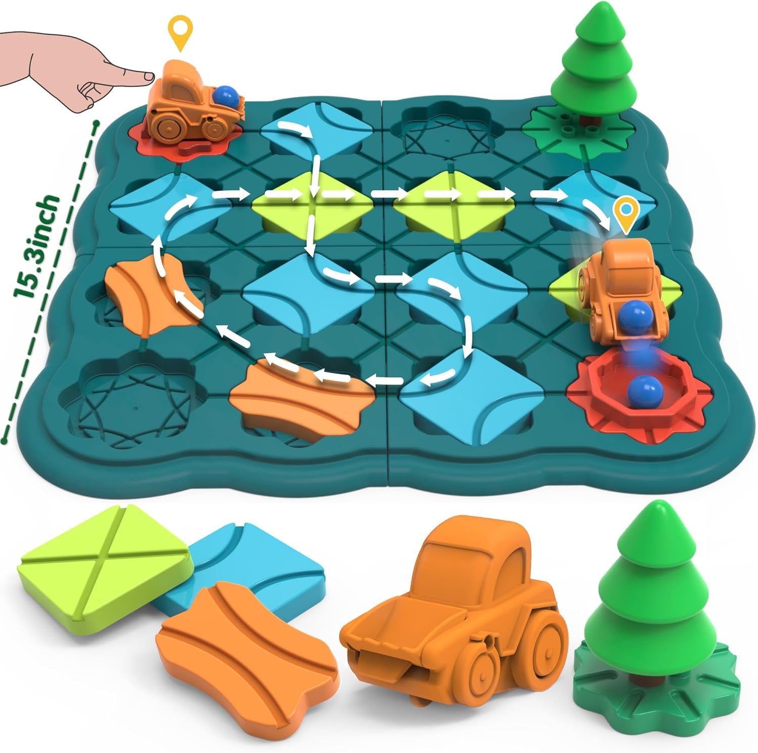 Kids Toys STEM Board Games - Logic Road Builder Brain Teasers Puzzles for 4 5 6 7 Year Old Boys Girls, Educational Montessori Birthday Gifts for Ages 4-8 Preschool Classroom Learning (28 PCS)
