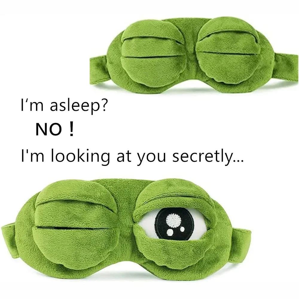 3D Sad Frog Sleep Eye Mask Sleeping Eyeshade Cover Shade Eye Patch Women Men Children Soft Portable Blindfold Travel Eyepatch