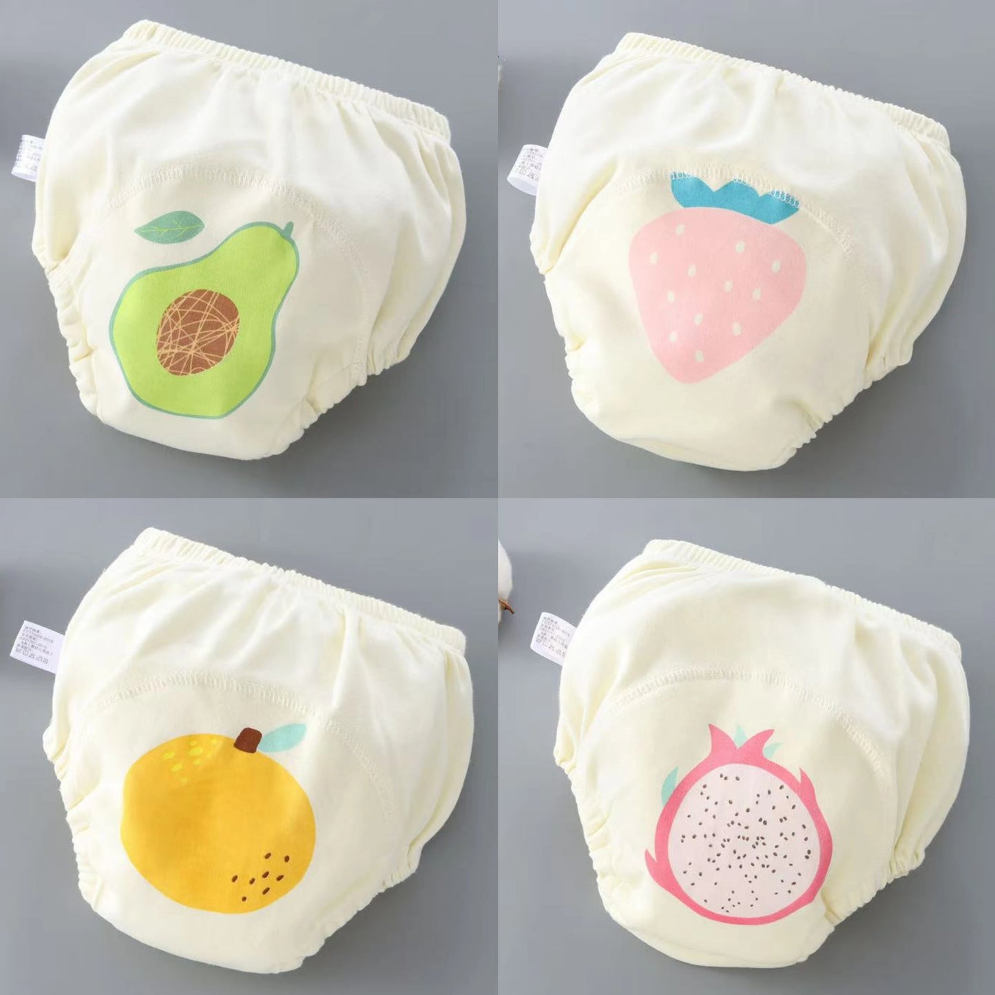 4PCS Baby Waterproof Diapers Pee Shorts Underwears Reusable Soft Ecological Cotton Toddler Potty Training Pants for Boys Girls