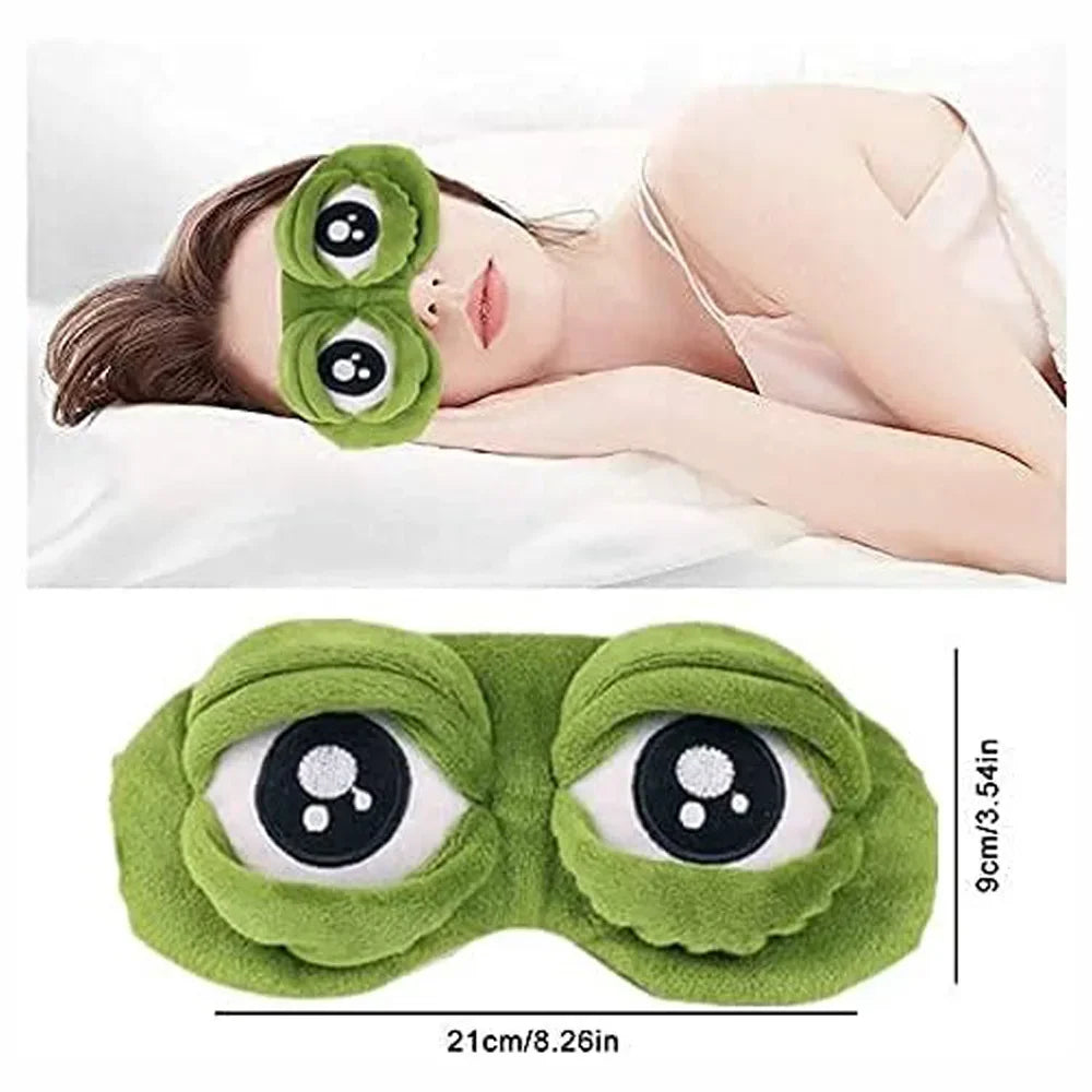 3D Sad Frog Sleep Eye Mask Sleeping Eyeshade Cover Shade Eye Patch Women Men Children Soft Portable Blindfold Travel Eyepatch