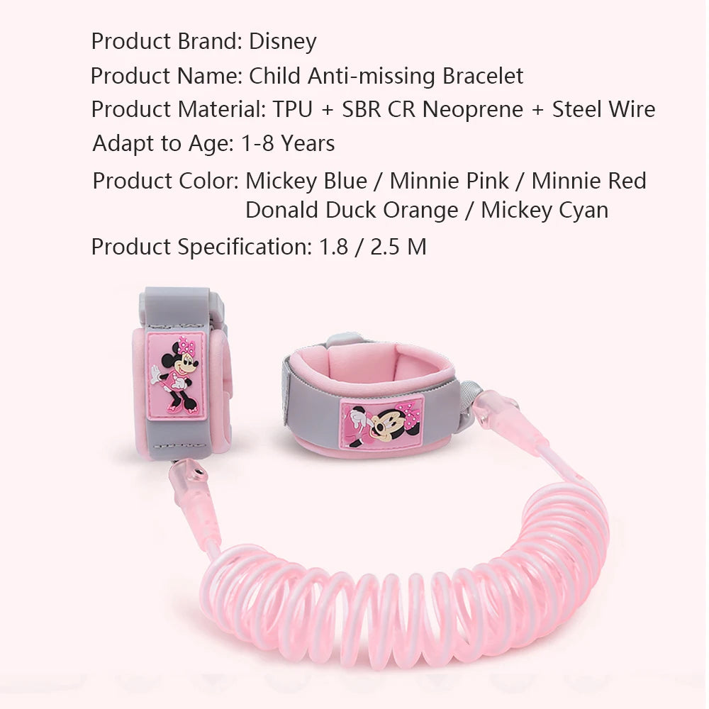 Brand Baby Anti-Lost Bracelet with Lock Anti-Missing Harness Strap Rope Lock-Proof Belt for Kids Toddlers Children 1.8M