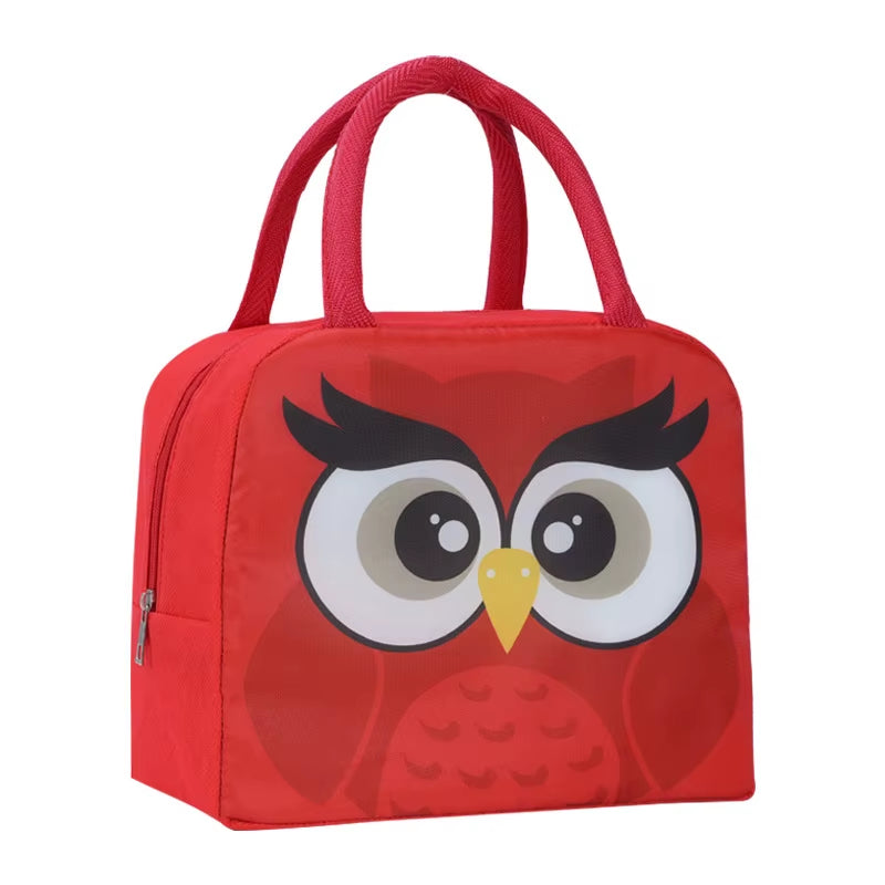 Cartoon Cute Fresh Cooler Lunch Bag for Children Aluminum Thermal Oxford Lunch Box Waterproof Nylon Portable Zipper Food Hangbag
