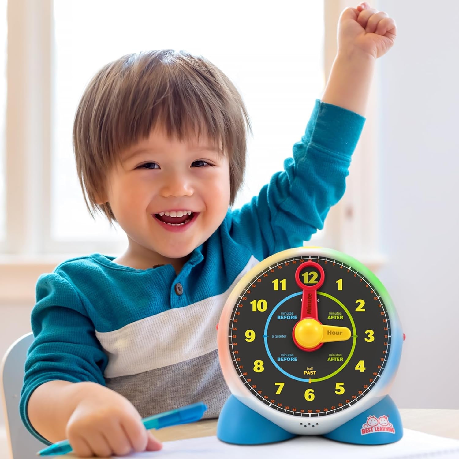 Learning Clock - Educational Talking Learn to Tell Time Teaching Toy with Quiz and Music Sleep Mode - Toddlers & Kids Ages 3, 4, 5, 6 Years Old Boy and Girl Birthday Present