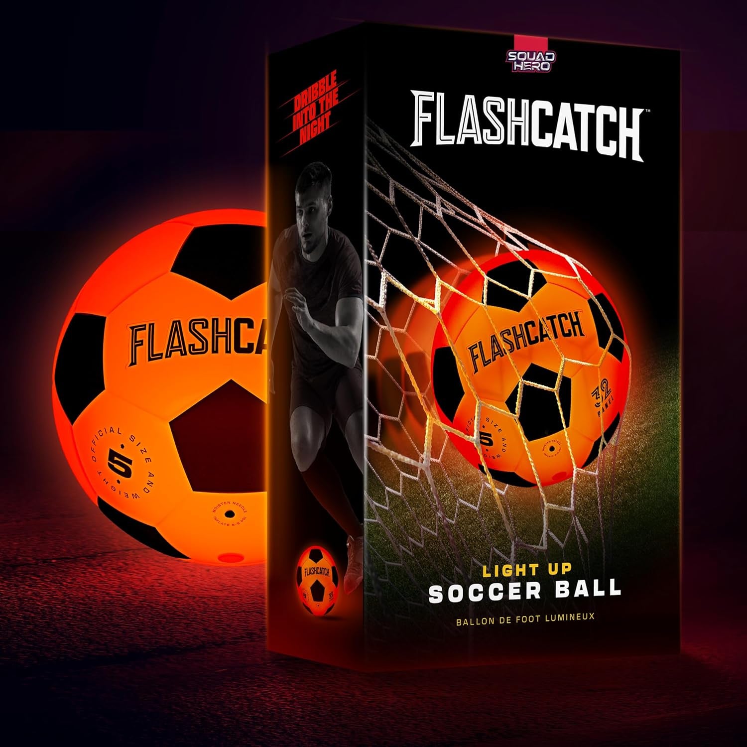 Light up Soccer Ball - Glow in the Dark - NO 5 - Sports Gear Gifts for Boys & Girls 8-15+ Year Old - Kids, Teens Gift Ideas - Cool Boy Toys Ages 8 9 10 11 12 13 14 15 Glowing Night Activity