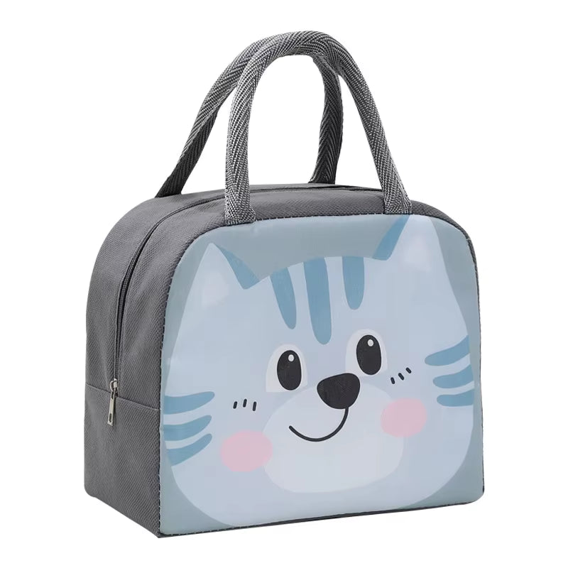 Cartoon Cute Fresh Cooler Lunch Bag for Children Aluminum Thermal Oxford Lunch Box Waterproof Nylon Portable Zipper Food Hangbag