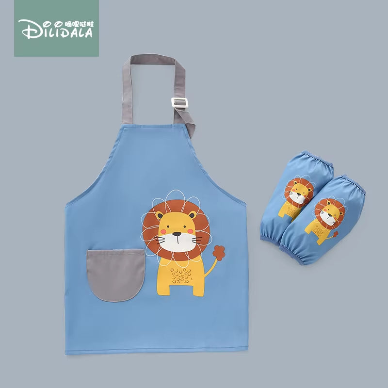 3Pcs Baby Bibs Apron Child Kids Painting Cooking Baking Pinafore Food Waterproof Toddle Boys Girls Kitchen Smock BBQ Clothes