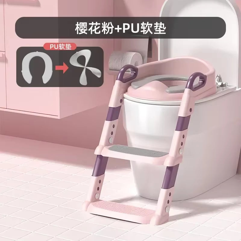 New Stepped Children'S Toilet Foldable Foot Stool Multi-Functional Toilet Boy Girl Baby Toilet Training Potty Ladder for Kids