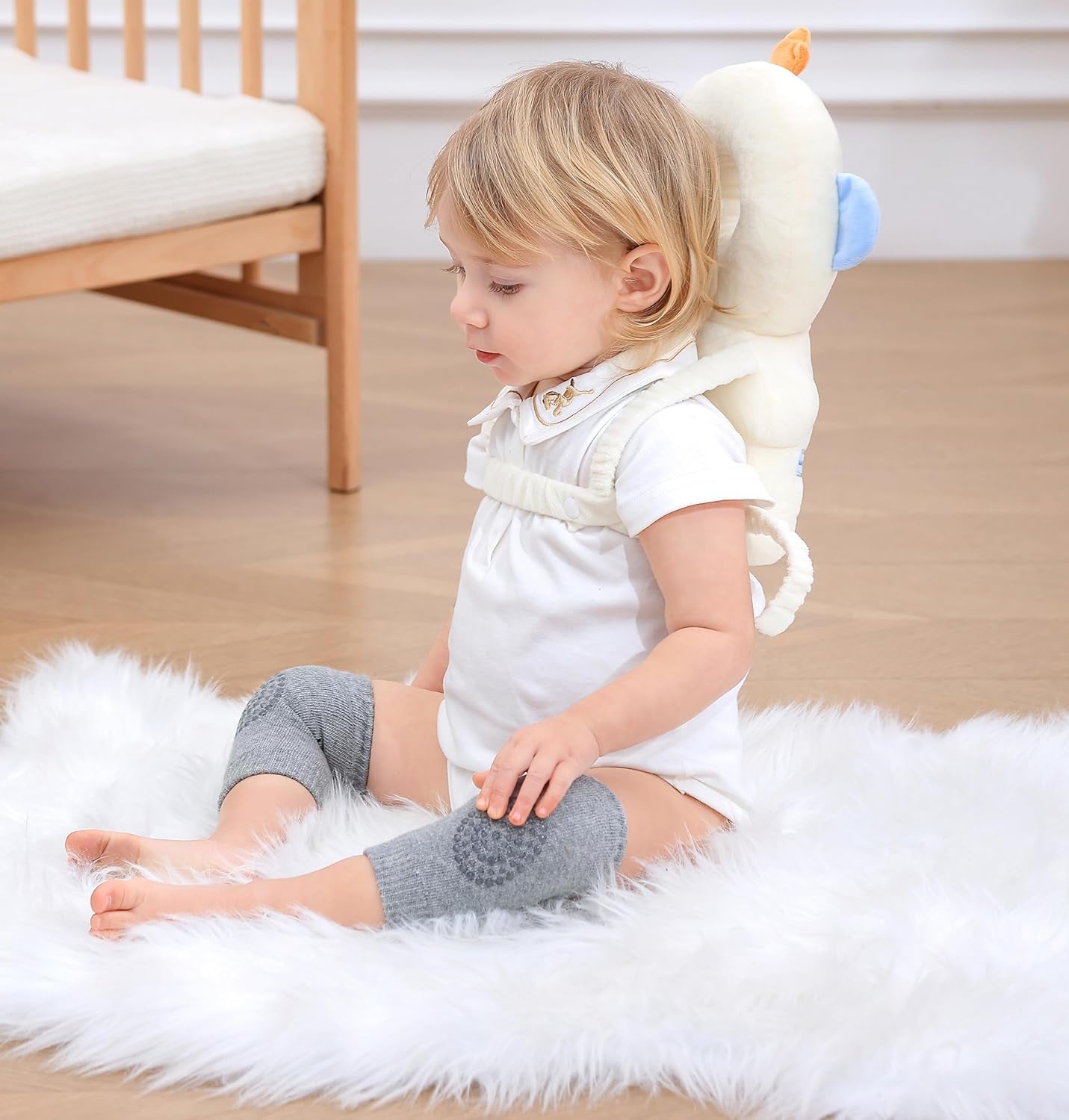 Baby Head Protector Cushion Backpack with 3 Knee Pads for Walking & Crawling,Astronauts