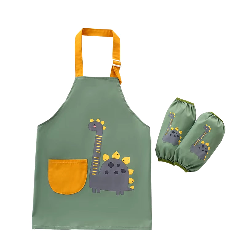 3Pcs Baby Bibs Apron Child Kids Painting Cooking Baking Pinafore Food Waterproof Toddle Boys Girls Kitchen Smock BBQ Clothes