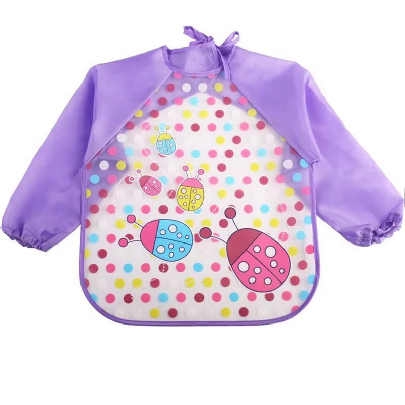 Waterproof EVA Full Sleeve Baby Bibs Children Apron Long Sleeve Feeding Smock Kids Eating Breastplate Infant Scarf Clothing
