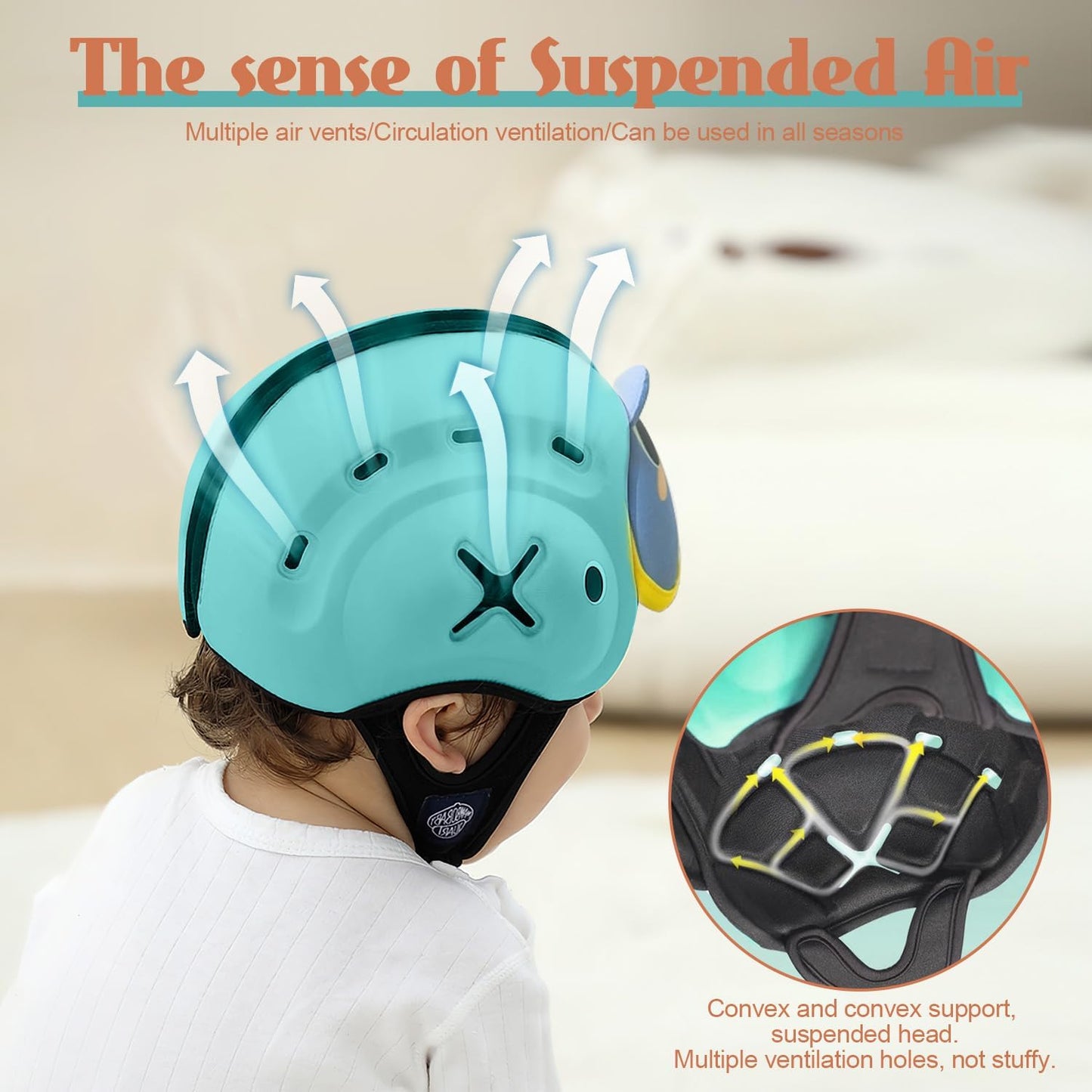 Baby Head Protector Helmet, Breathable Baby Head Protector for Crawling and Walking, Infant Soft Helmet, Anti-Collision, Ultra-Lightweight, Expandable and Adjustable Age 6-24 Months