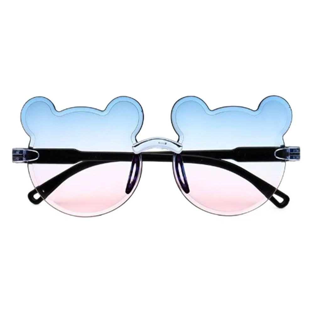 New Kids Sunglasses Cartoon Bear Sunglasses for Boy Girl Children Rimless Sunglasses UV375 Sunglasses Outdoor Anti-Glare Eyewear