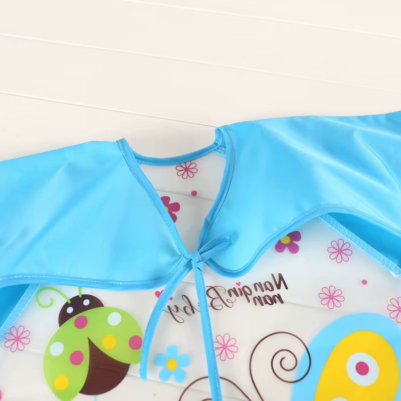 0-3 Years Baby EVA Waterproof Anti-Dirty Bib Long Sleeve Strap Coat Dirt Proof Soft Feeding Bib Cute Cartoon Pattern Burp Cloths