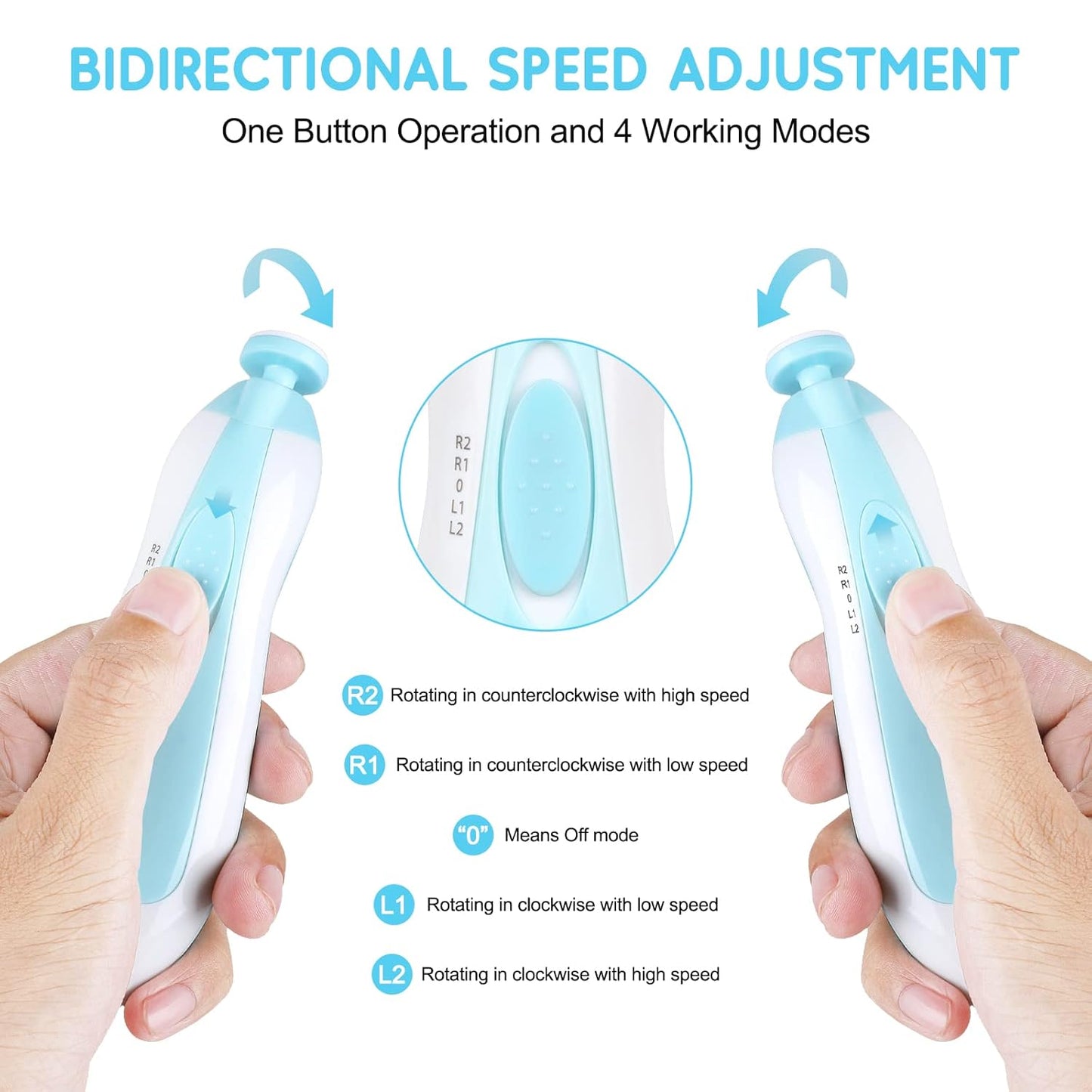 Baby Nail Trimmer Electric,Baby Nail Clippers, 6 in 1 Baby Nail File,Nail File Baby Grooming Kit Manicure Set for Toddler or Adults