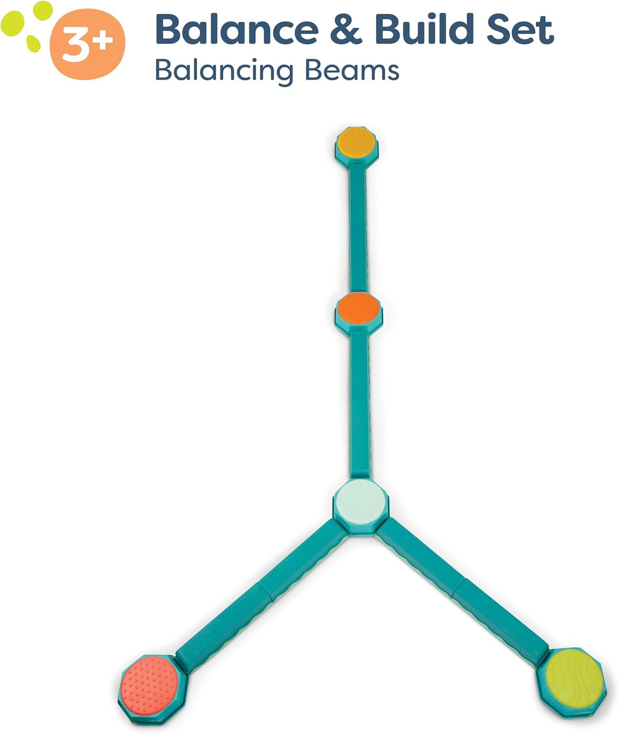 – Balance Beam for Kids – Interlocking Balancing Beams – 5 Sensory Pads & 8 Beams – Active Play for Toddlers, Kids – 3 Years + – Balance & Build Set