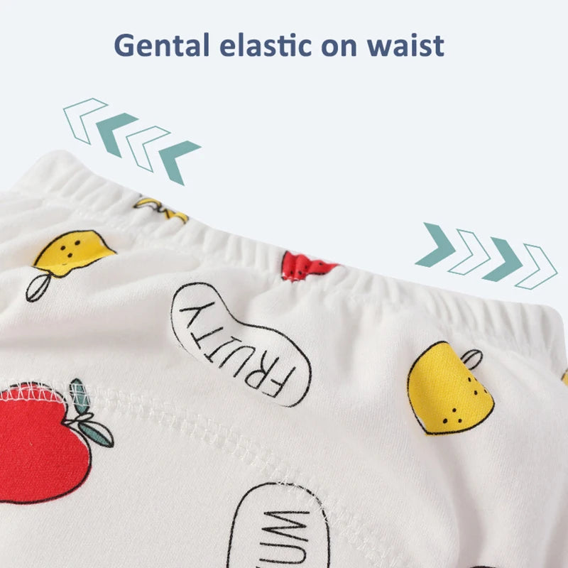4PCS Baby Waterproof Diapers Pee Shorts Underwears Reusable Soft Ecological Cotton Toddler Potty Training Pants for Boys Girls