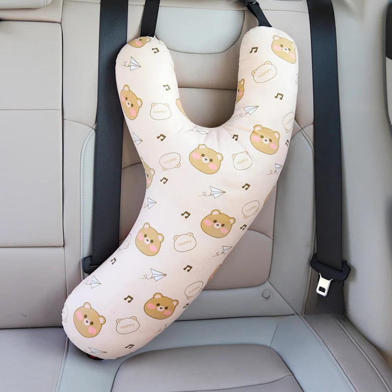 Children'S Car Sleep Headrest Cartoon Car Rear Seat Protection Headrest Adult Car Seat Belt Y-Shaped Pillow Car Seat Pillow