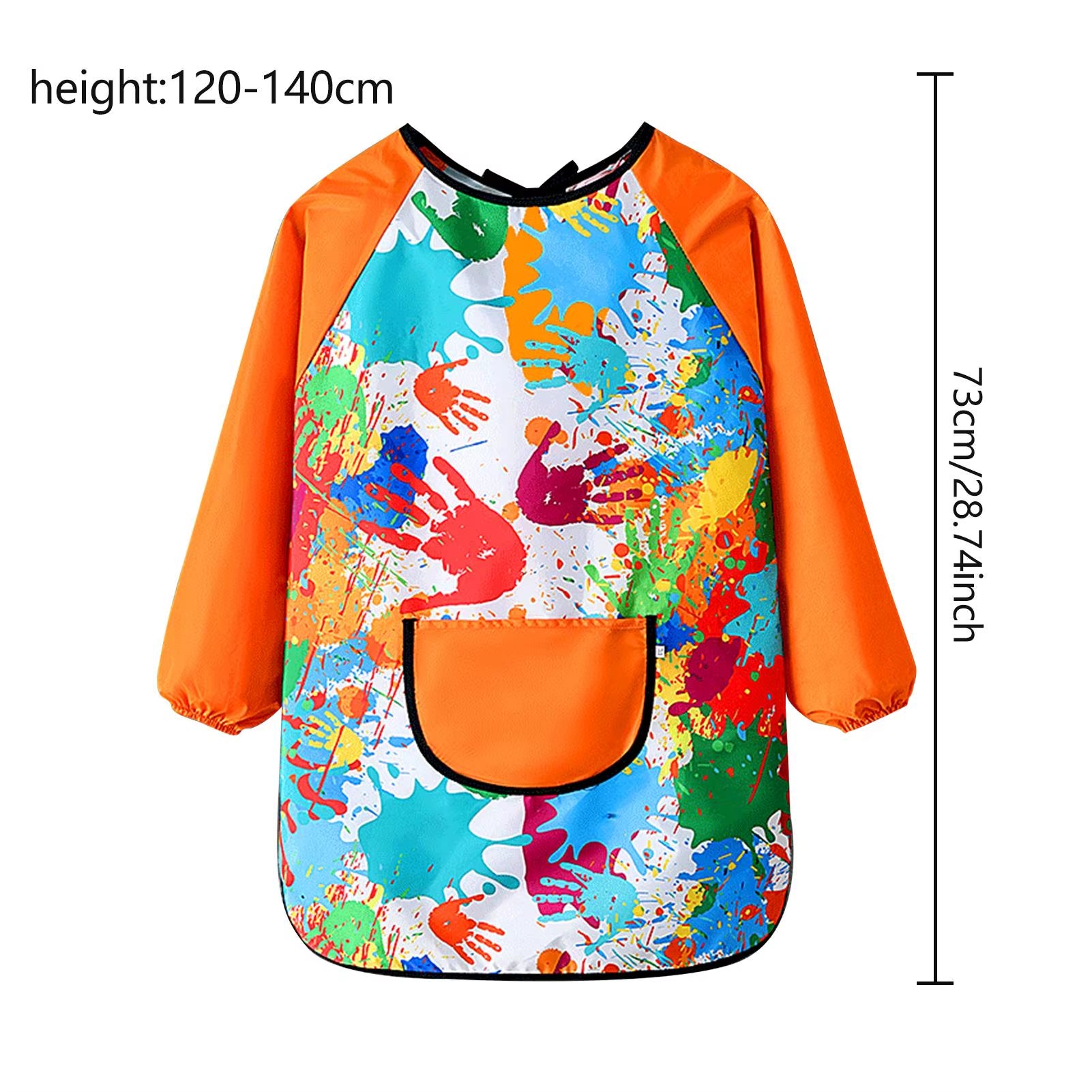 Kids Boys Girls Art Painting Waterproof Drawing Crafts Kindergarten Coat Long Sleeved Apron Feeding Smock for Children Aprons