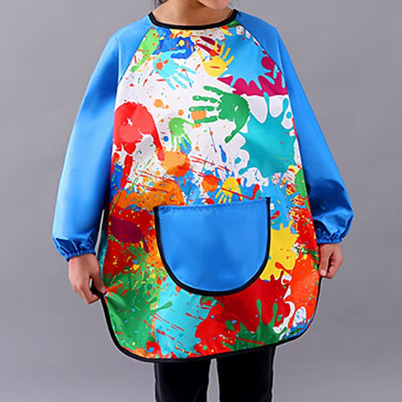 Kids Boys Girls Art Painting Waterproof Drawing Crafts Kindergarten Coat Long Sleeved Apron Feeding Smock for Children Aprons