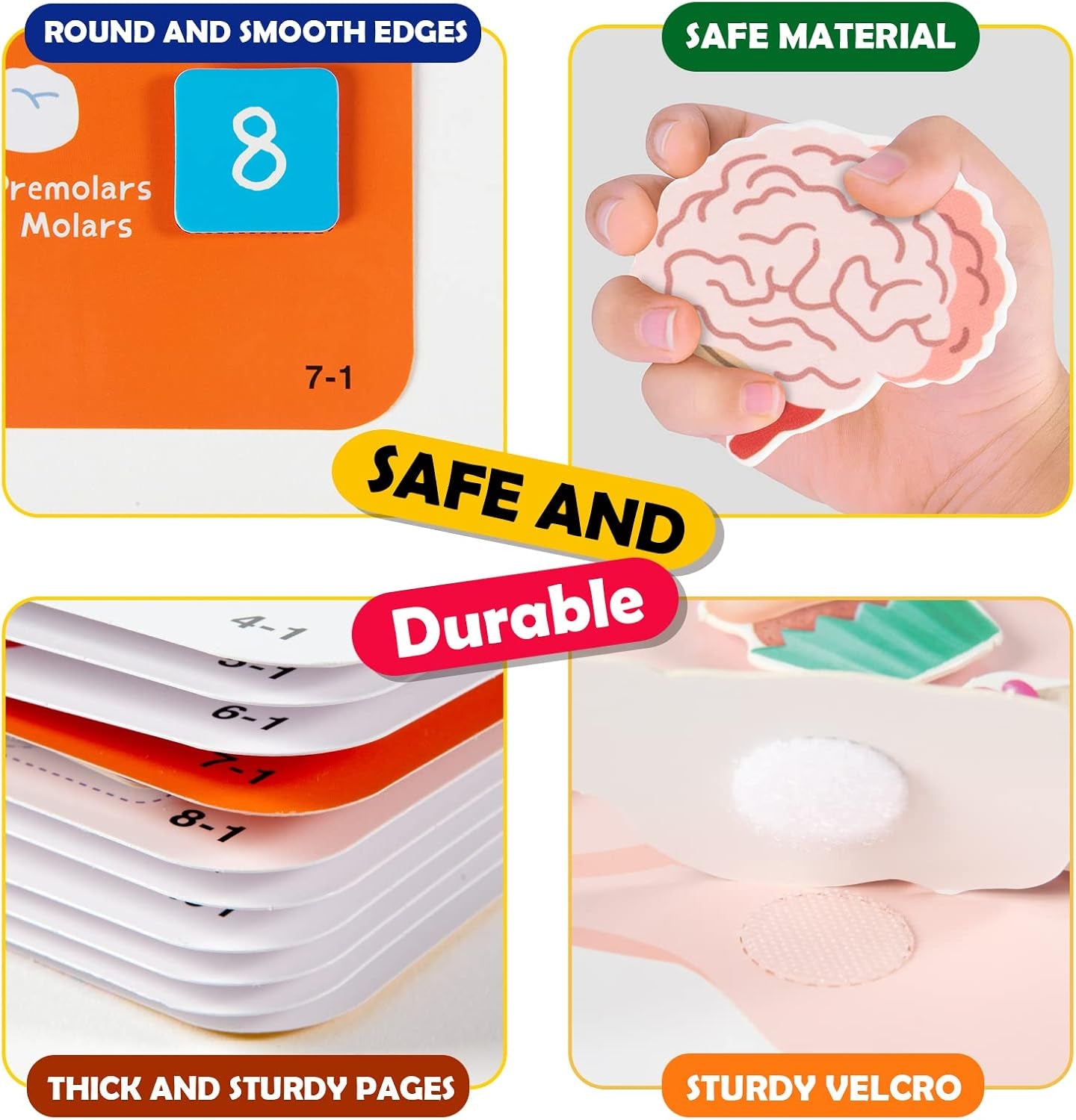 Montessori Busy Book for Kids, Human Body Anatomy Book for Toddlers, Preshool Kindergarten Learning Activities, Autism Sensory Toys, Travel Toys, Gifts for Girls and Boys 4 5 6 7 8 Years