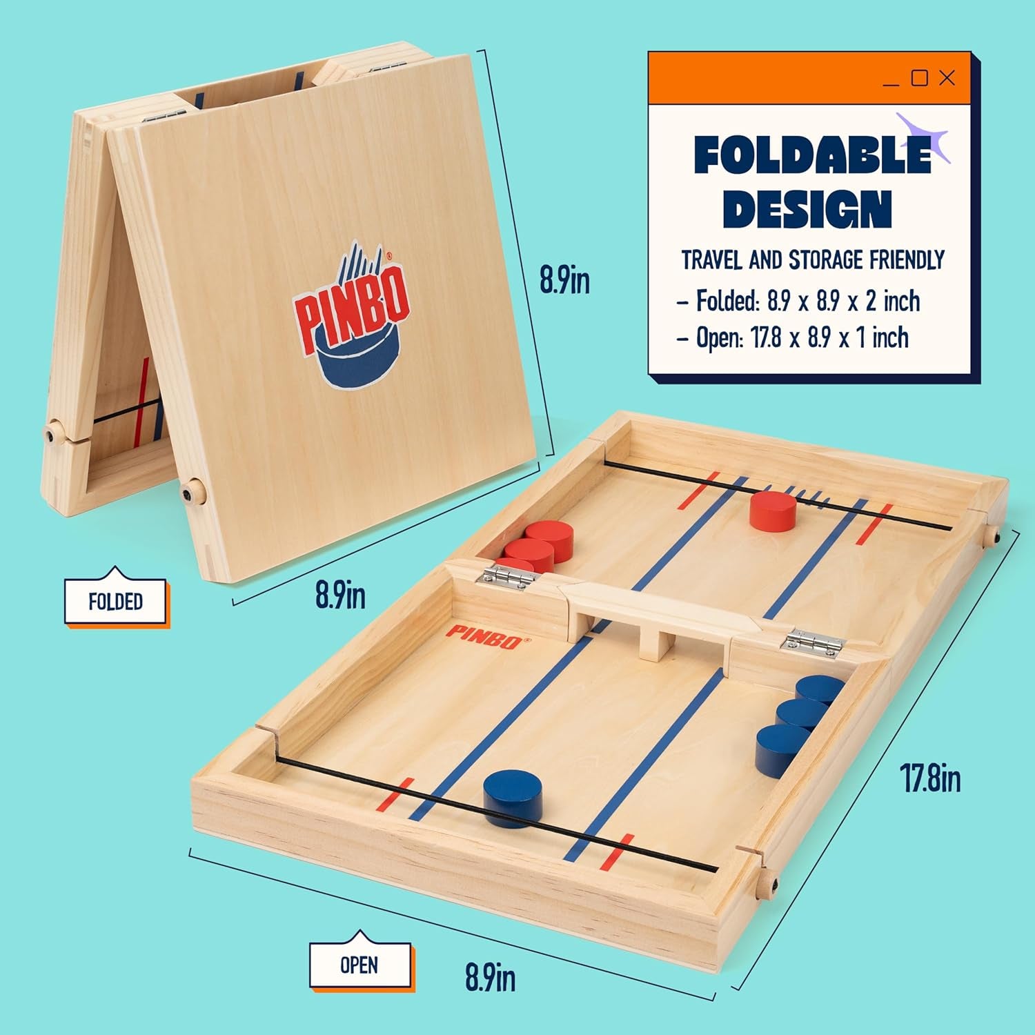 The Classic Slingshot Game - Fast Action Two Player Foldable Game for Ages 6 and Up. Spare Parts Included