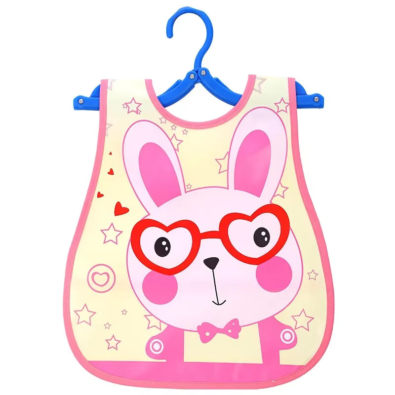 Adjustable Baby Bibs EVA Plastic Waterproof Lunch Feeding Bibs Baby Cartoon Feeding Cloth Children Baby Apron Babador De Bebe