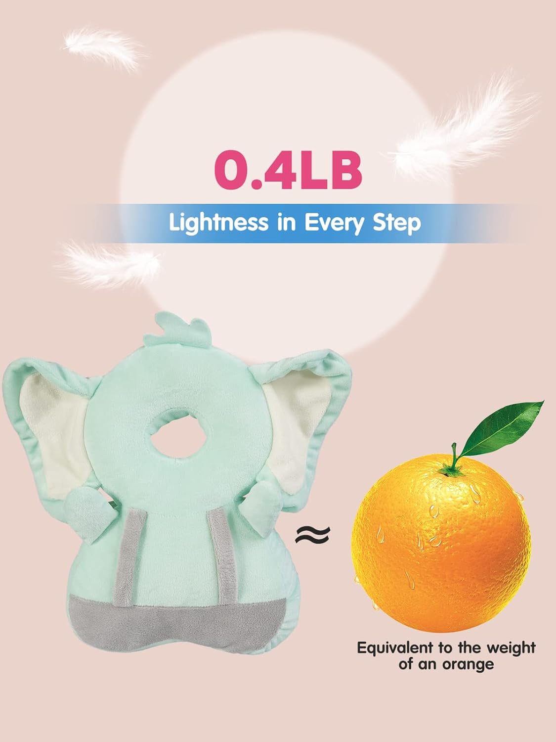 Baby Head Protector,Anti Fall Pillow Backpack for Sitting Crawling Walking,2 Pairs Anti-Slip Socks,Adjustable Toddlers Safety Pad Cushion