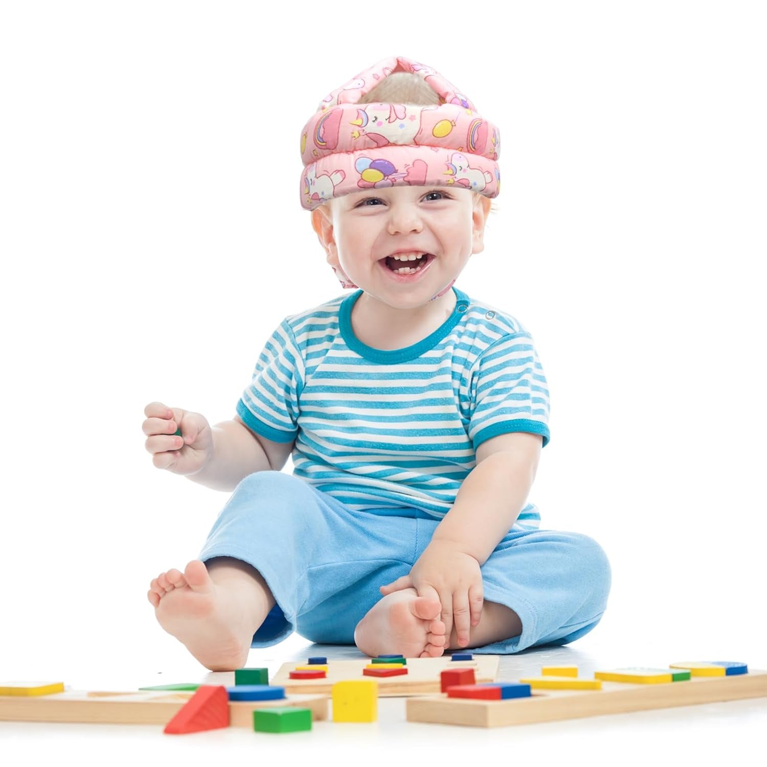 Baby Head Protector Baby Helmet for Crawling Walking, No Bumps Safety Head Adjustable Protective Cap for Walking, Playing (Unicorn)