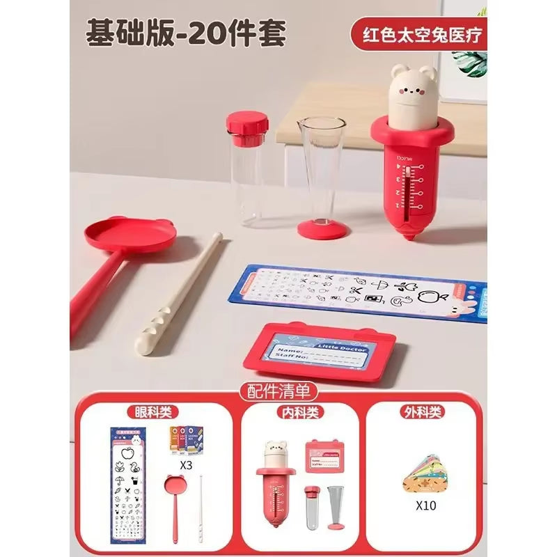 Bunnies Doctor Toys for Kids Hospital Nurse Doctor Role Play Kit Medical Dentist Kit Play Set Educational Toy Gift for Boy Girl