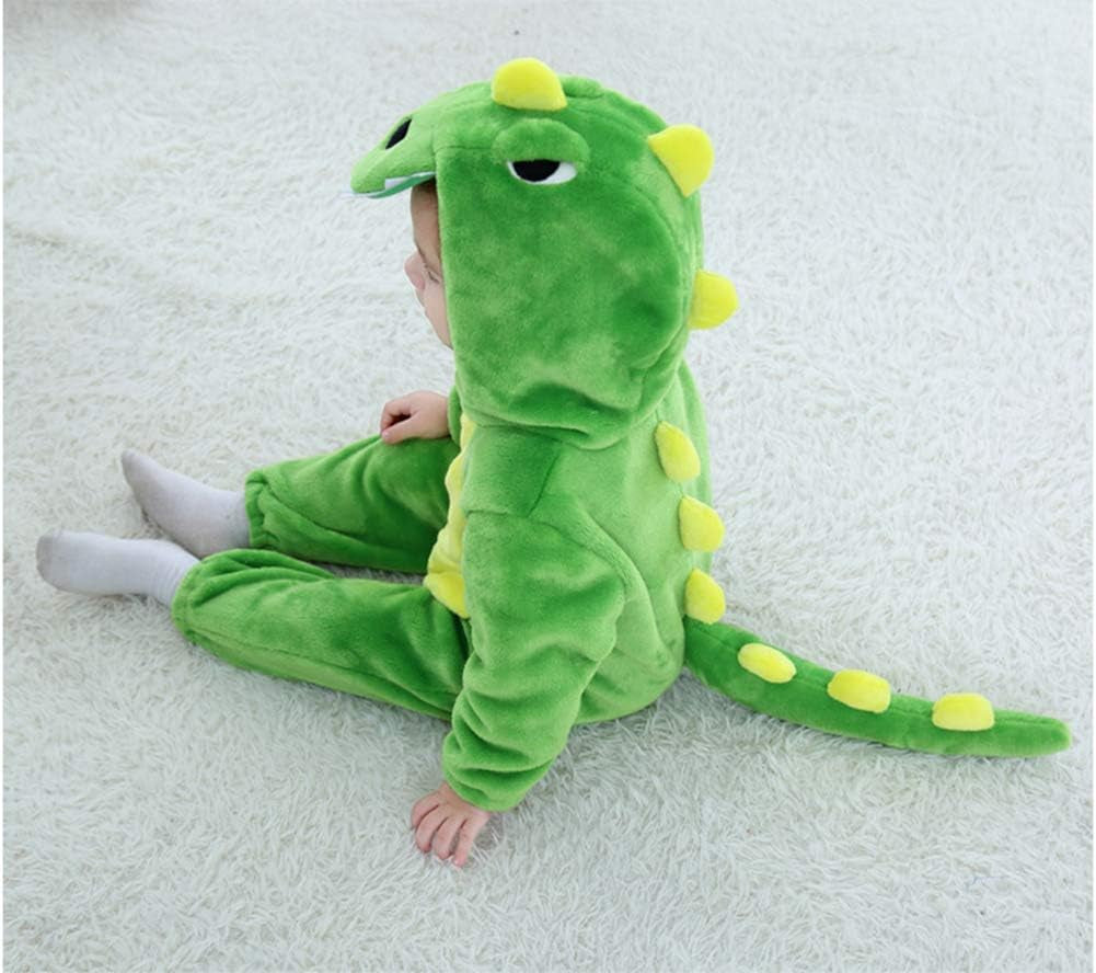 Toddler Infant Dinosaur Costume Flannel Hooded Onesies Soft Animal Romper Outfits Gift