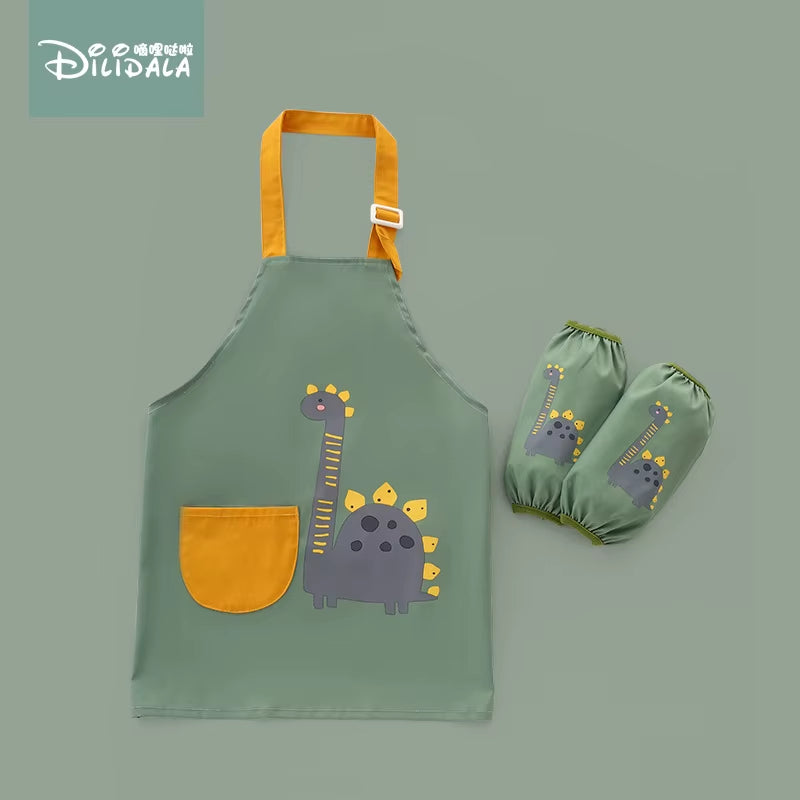 3Pcs Baby Bibs Apron Child Kids Painting Cooking Baking Pinafore Food Waterproof Toddle Boys Girls Kitchen Smock BBQ Clothes