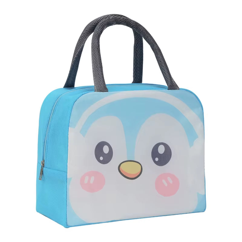Cartoon Cute Fresh Cooler Lunch Bag for Children Aluminum Thermal Oxford Lunch Box Waterproof Nylon Portable Zipper Food Hangbag