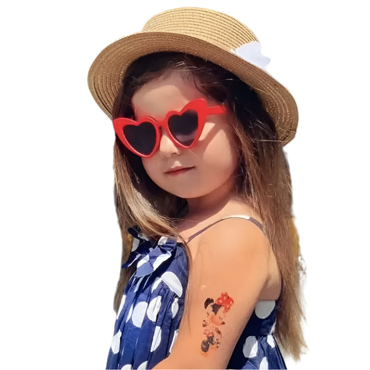 2Pcs 2025 Children'S Heart-Shaped Sunglasses Fashion Girls Uv-Proof Korean Version of Outdoor Leisure Love Glasses