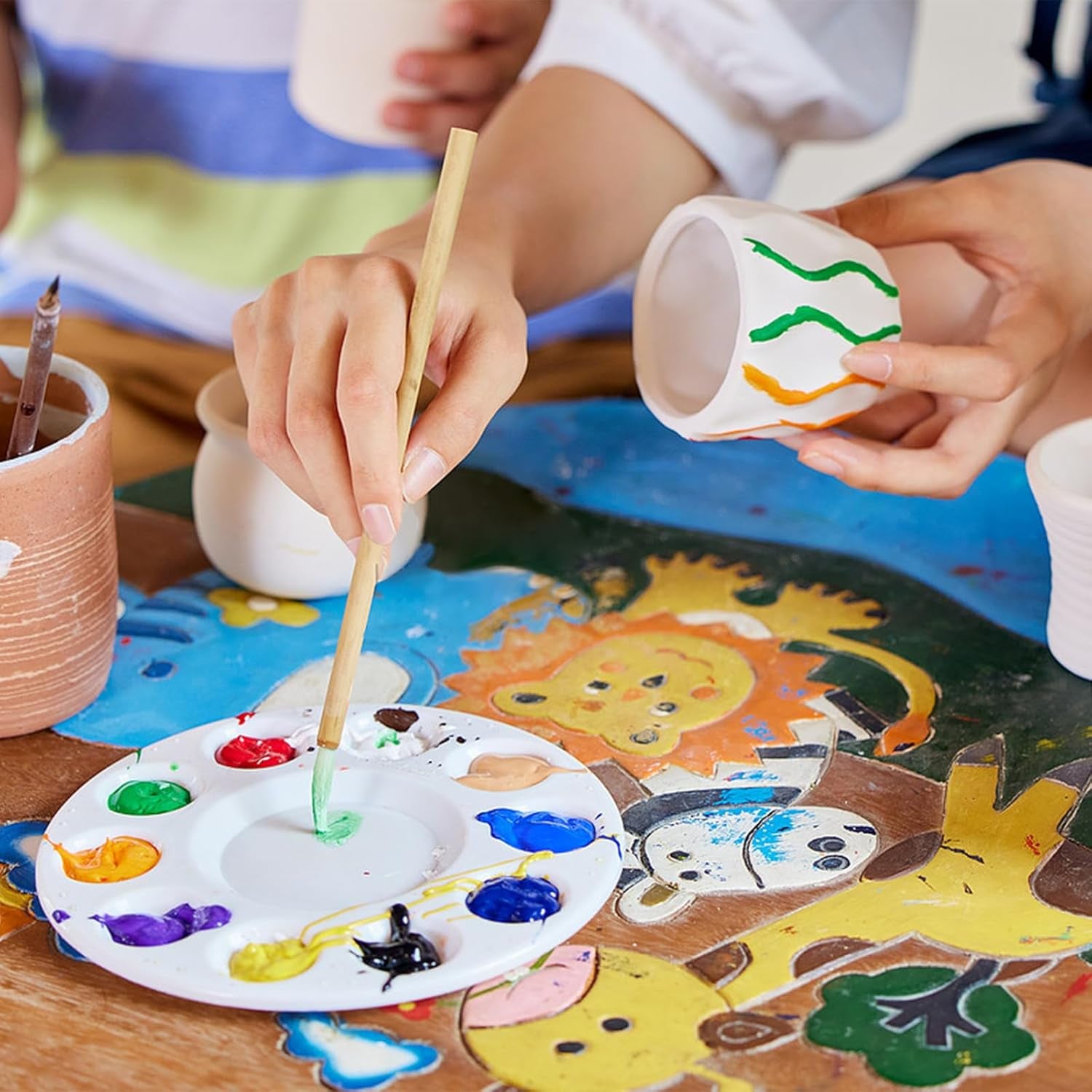 Pottery Wheel for Kids - Complete Pottery Painting Kit Arts and Crafts for Kids Ages 8-12 with 3 Pack Air Dry Clay Art Supplies for Kids Toys Girls Boy Birthday Gift for 6 7 8 9 10 11 12+