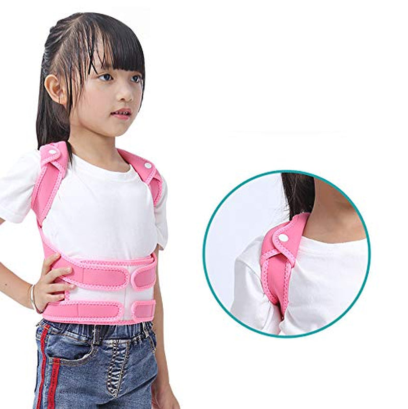 Back Posture Corrector for Kids - Adjustable Spinal Brace/Back Support Help to Improve Posture for Child & Slouching Correction,Pink,M