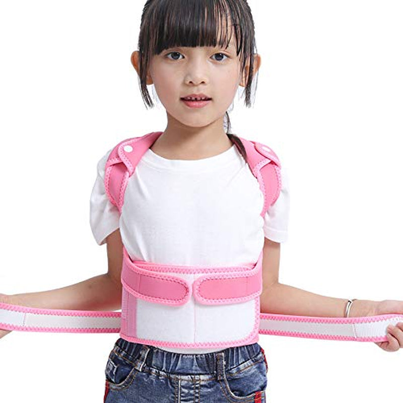 Back Posture Corrector for Kids - Adjustable Spinal Brace/Back Support Help to Improve Posture for Child & Slouching Correction,Pink,M