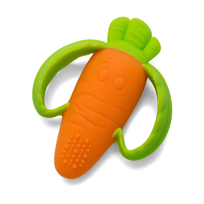 Baby Teething Toy Carrot Teether Food Grade Silicone Teether BPA Free Sensory Exploration and Teething Relief Bundle