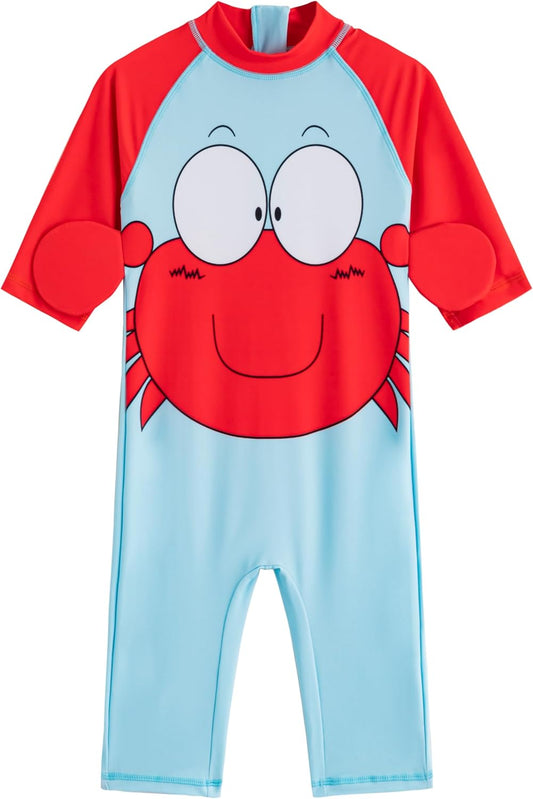 Boys One Piece Swimsuit Long Sleeve Boys Swimwear Rash Guard Suit Kids