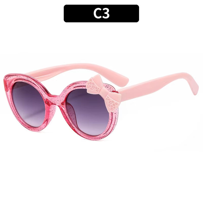 2024 Lovely Cat Eye Children Sunglasses Personality Bowknot Sun Glasses Kids Cute Baby Eyewear Trend Girls Boy Eyeglasses