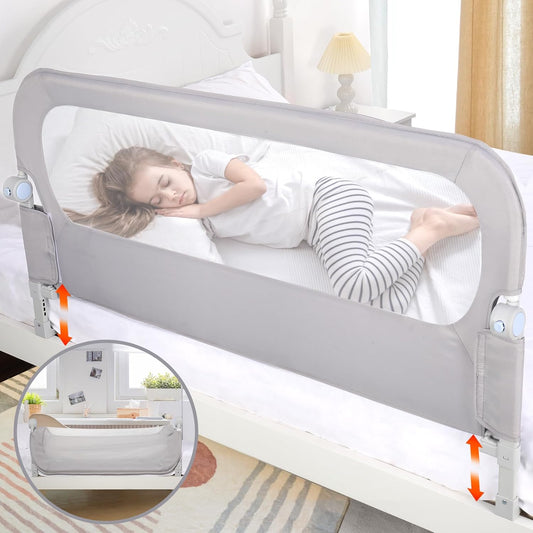 Baby Bed Rail Guard for Toddlers - 47" Toddler Bed Side Rails for Twin, Full, Queen Bunk Size Bed Swing down Bedrail Extral Tall Child Safety Side Railing Guards for Kids