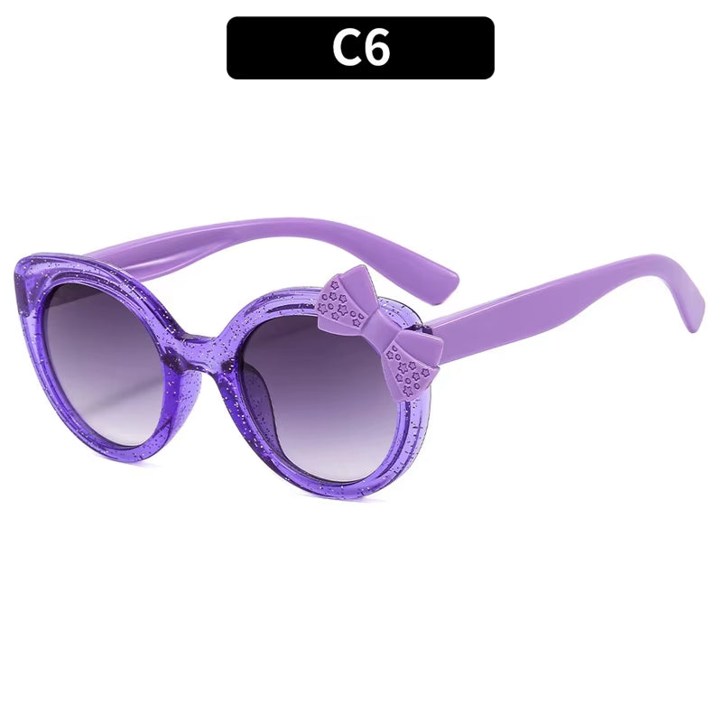 2024 Lovely Cat Eye Children Sunglasses Personality Bowknot Sun Glasses Kids Cute Baby Eyewear Trend Girls Boy Eyeglasses