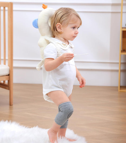 Baby Head Protector Cushion Backpack with 3 Knee Pads for Walking & Crawling,Astronauts