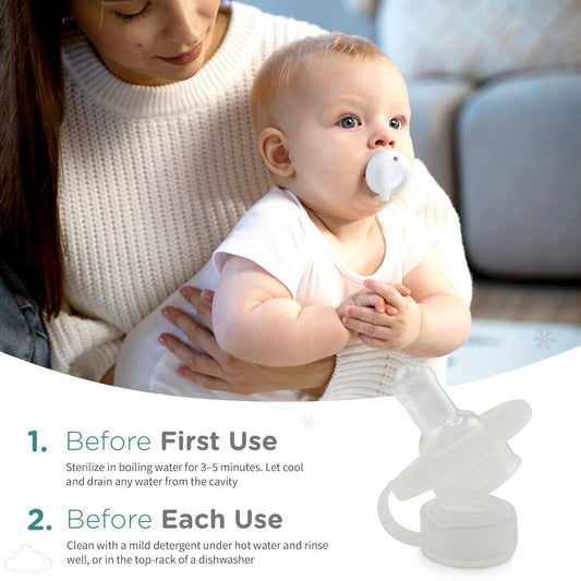 Freezable Pacifier for Teething - Silicone Teething Pacifier for Baby Teething Relief - Safe Infant Pacifier with Cooling Effect - Easy to Clean & Medical Grade BPA Free - for Babies 0-9 Months