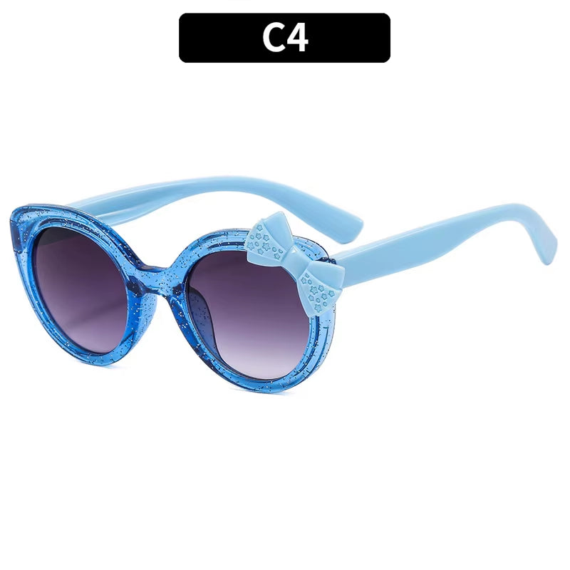 2024 Lovely Cat Eye Children Sunglasses Personality Bowknot Sun Glasses Kids Cute Baby Eyewear Trend Girls Boy Eyeglasses